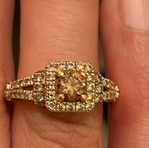 Levian chocolate diamond ring 1ct tw , 14 k strawberry gold